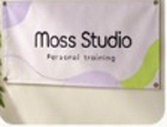 Moss Studio concept example: 2 × 4 ft banner